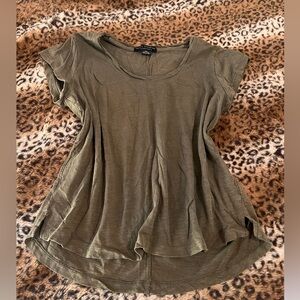 Olive Green Scoop Neck Top.